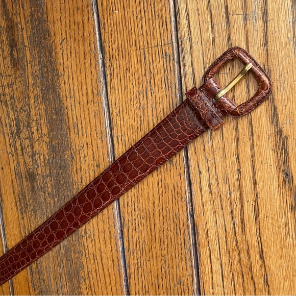 Vintage Prada Crocodile Veritable Brown Belt - Picture 6 of 9